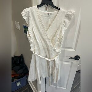 Madewell Ivory V-Neck Top